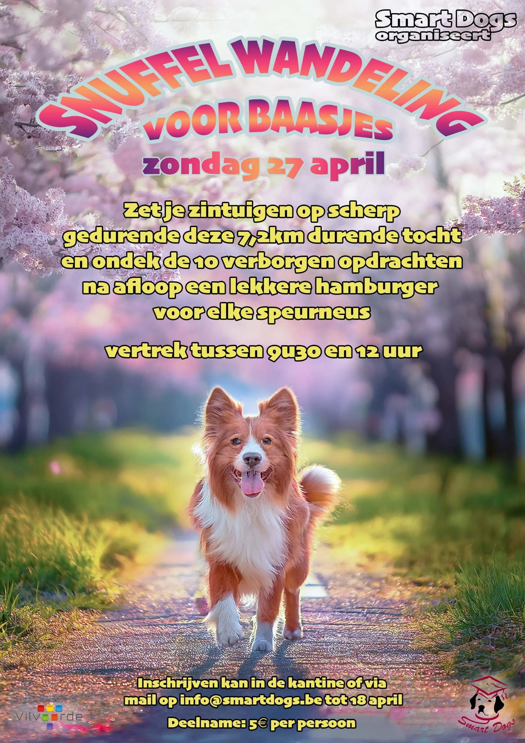 Affiche van de snuffelwandeling voor baasjes op 27 april 2025